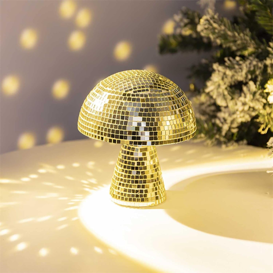 Skanto | Metallisk Disco Bordlampe Soppdesign