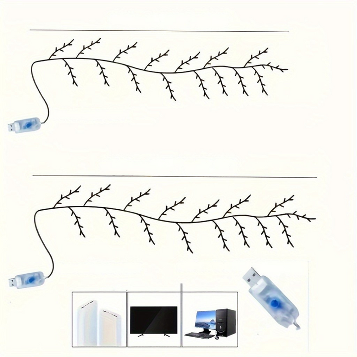 Wandleuchten med LED-Weidenzweig-Design