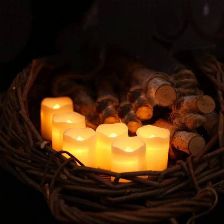 Skanto | LED Lys Varme Hvit Flammefri Plast Sett