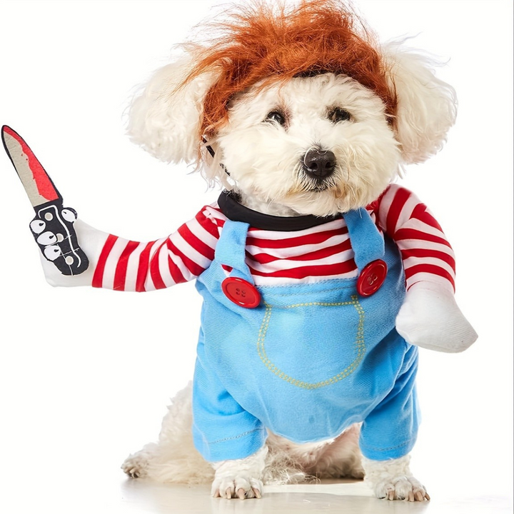 Skanto | Hund Halloween kostyme Plysj Morsomt antrekk | Skummel dukke design