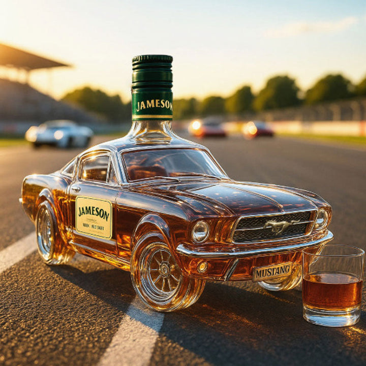 Whisky-karaffel i Mustang-form