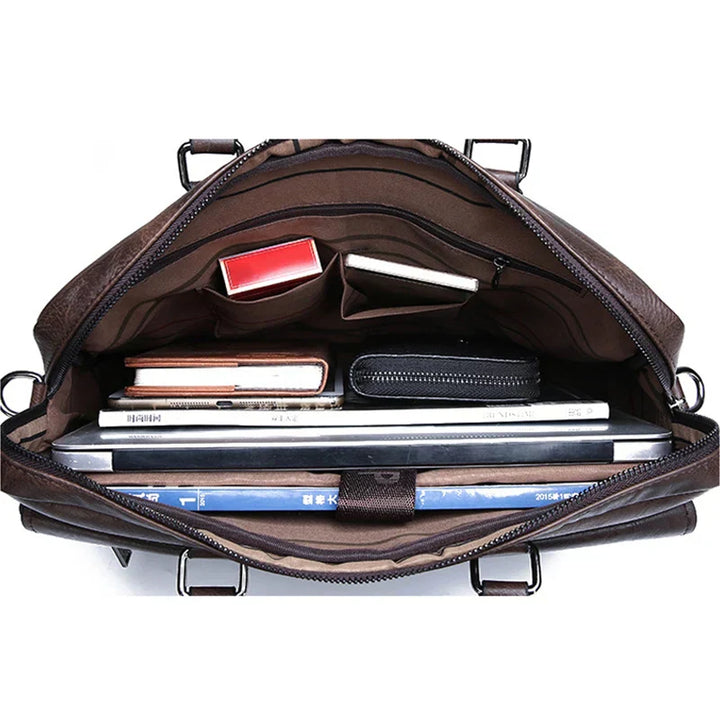 Skanto | Benedicto – Stilig ekte lær skulderveske for menn | Klassisk crossbody satchel for daglig bruk