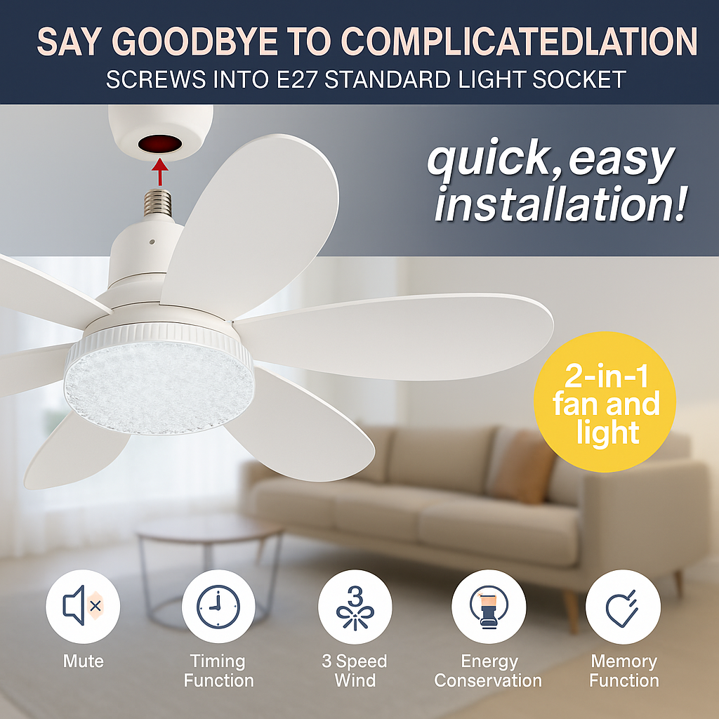 Elegant Flower Energy Saving RC Ceiling Fan Lamp | Skanto