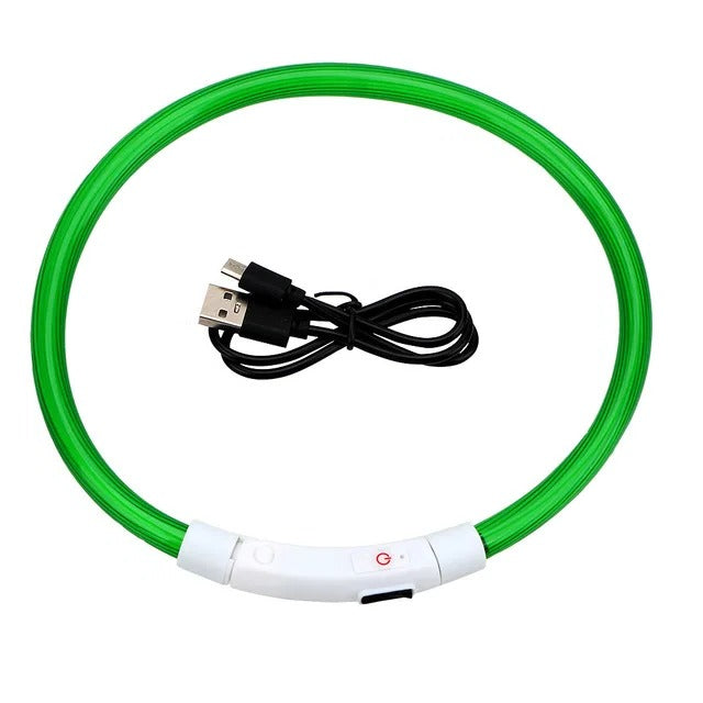 Skanto | Lyse opp hundehalsbånd, USB-oppladbart LED-glødende halsbånd