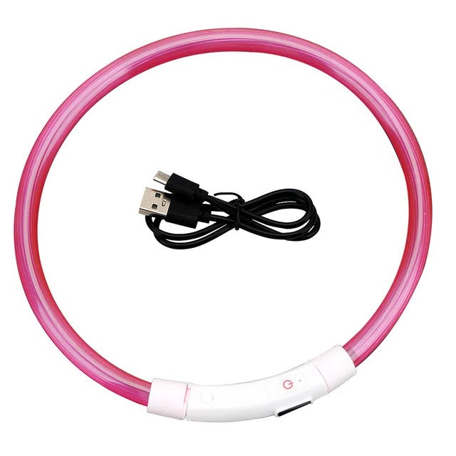 Skanto | Lyse opp hundehalsbånd, USB-oppladbart LED-glødende halsbånd