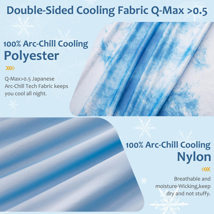 Tie Dye Kjøleteppe – Q-Max 0.5+ Dobbeltlag Dobbelsidig Kald Berøring Teppe for Komfortable Sommernetter – Blå | Skanto
