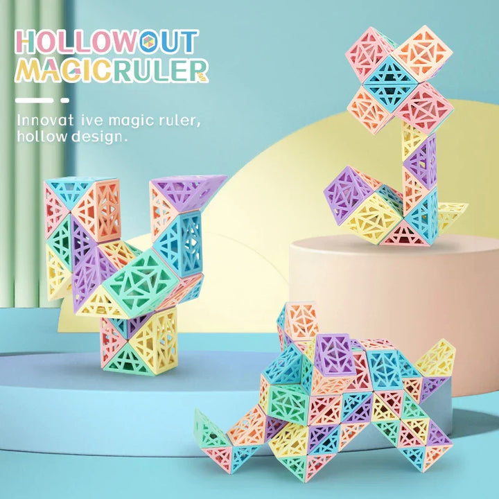 Skanto | Hollowout Magic Ruler – Kreativt byggeklosssett for bygging, vridning og utforskning