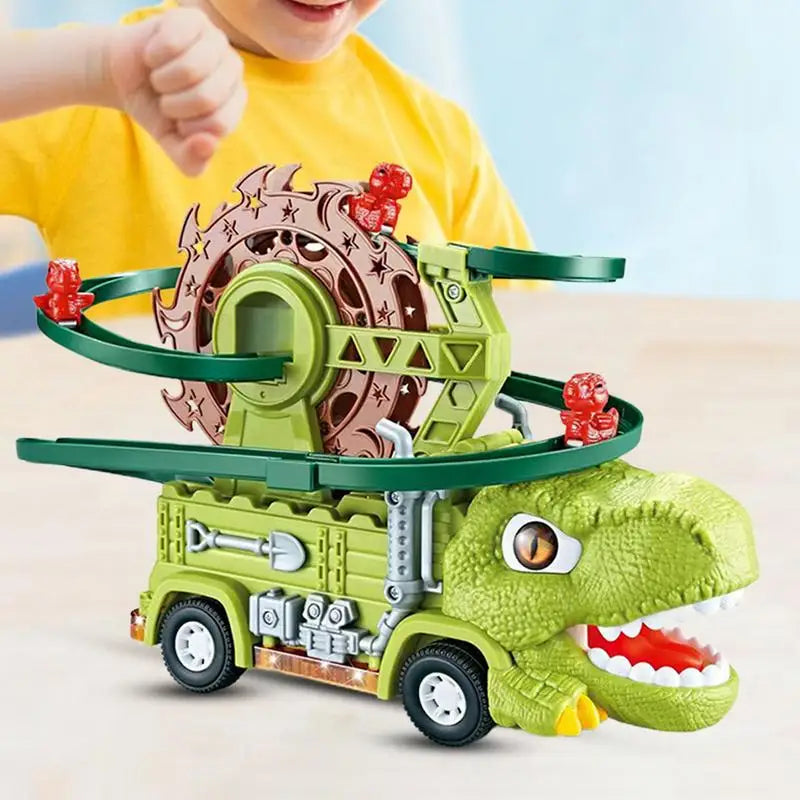 Skanto | Klatring og racing med dinosaurer! - Dino lastebil med racerbane