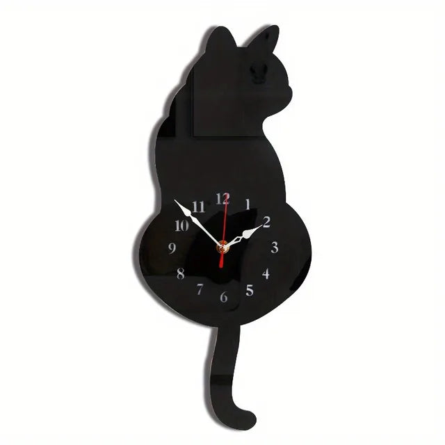 Skanto | Time-Tail Svart Katt Klokke