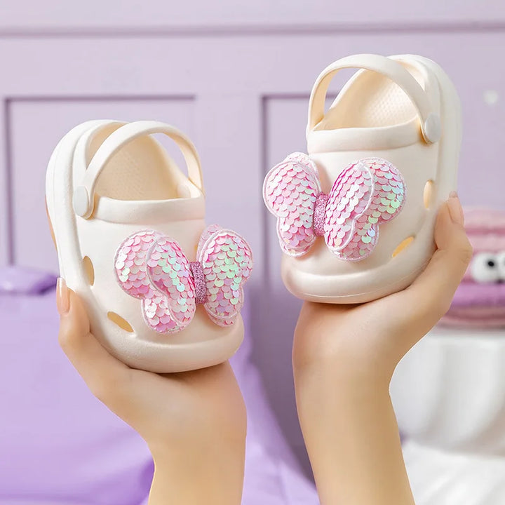 Skanto | Myke sandaler for jenter med glittervinger – Komfortable slippers for barn