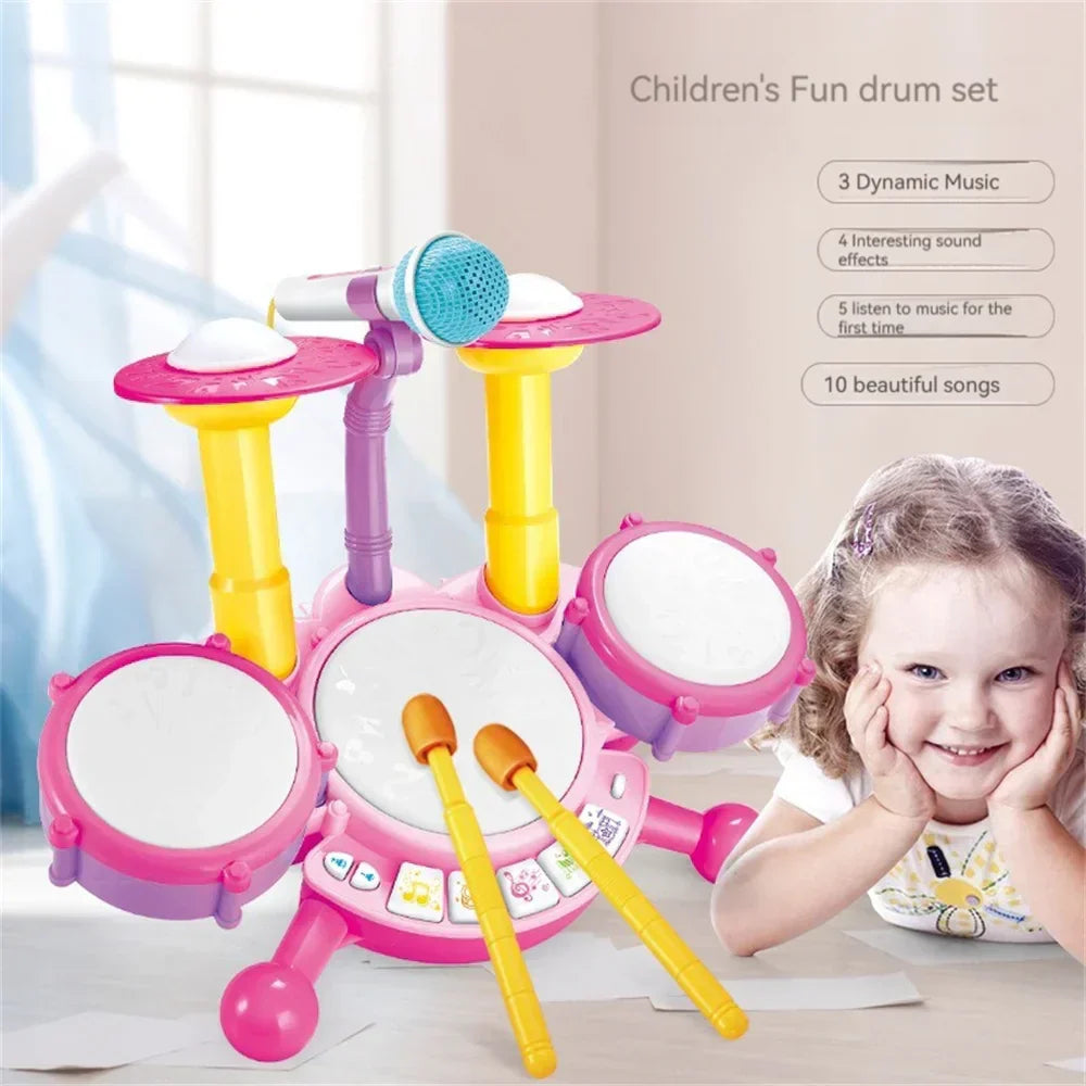 Skanto | Elektronisk Barnetrommesett – Musikalsk Leke med Lys- og Lyd effekter
