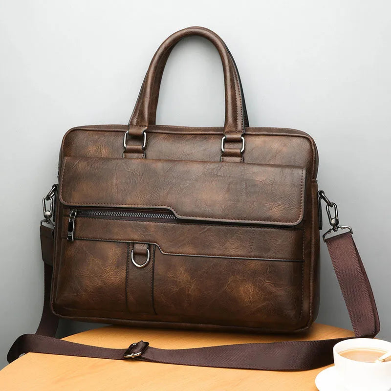 Skanto | Benedicto – Stilig ekte lær skulderveske for menn | Klassisk crossbody satchel for daglig bruk