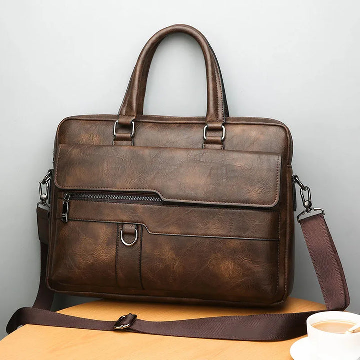 Skanto | Benedicto – Stilig ekte lær skulderveske for menn | Klassisk crossbody satchel for daglig bruk