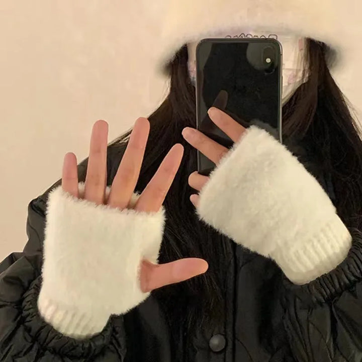 Unisex Fleece Fingerless Gloves – Varme, Myke og Funksjonelle | Skanto