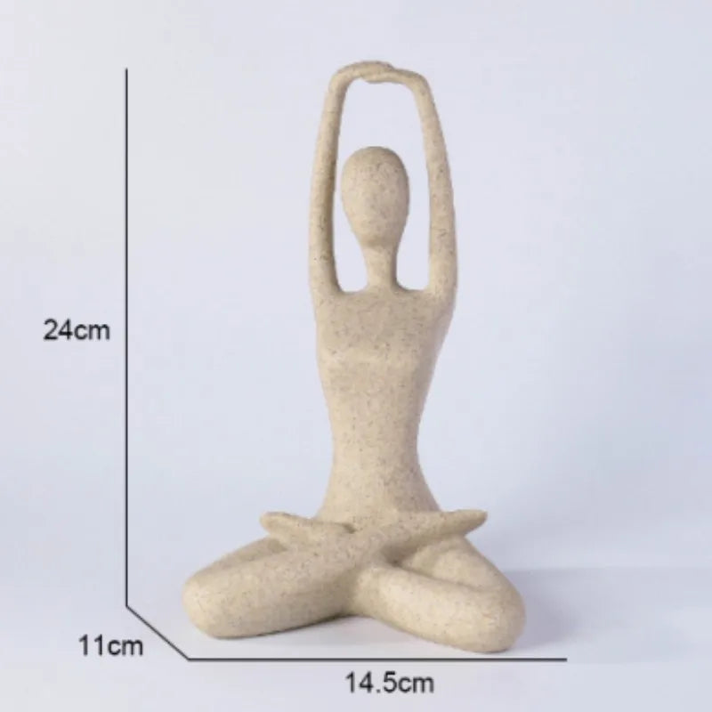 Skanto | ZenJoy Kvinnelig i Yoga Statue – Moderne Innendørs Dekorasjon Laget av Harpiks