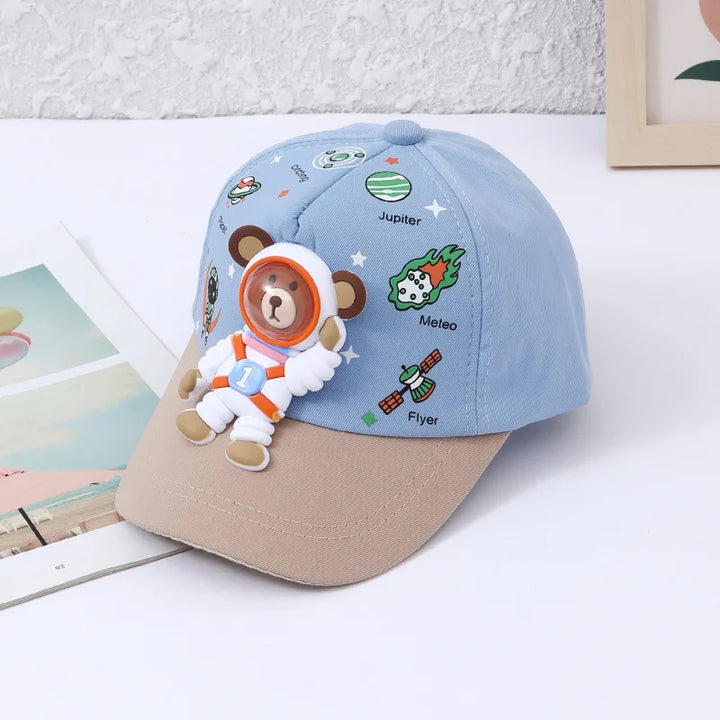 Skanto | Sunshine – Barns baseballcap med bjørne- og planetdesign