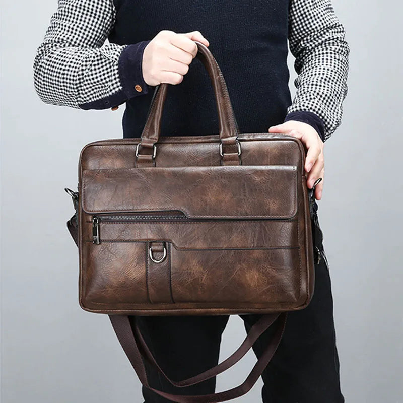 Skanto | Benedicto – Stilig ekte lær skulderveske for menn | Klassisk crossbody satchel for daglig bruk
