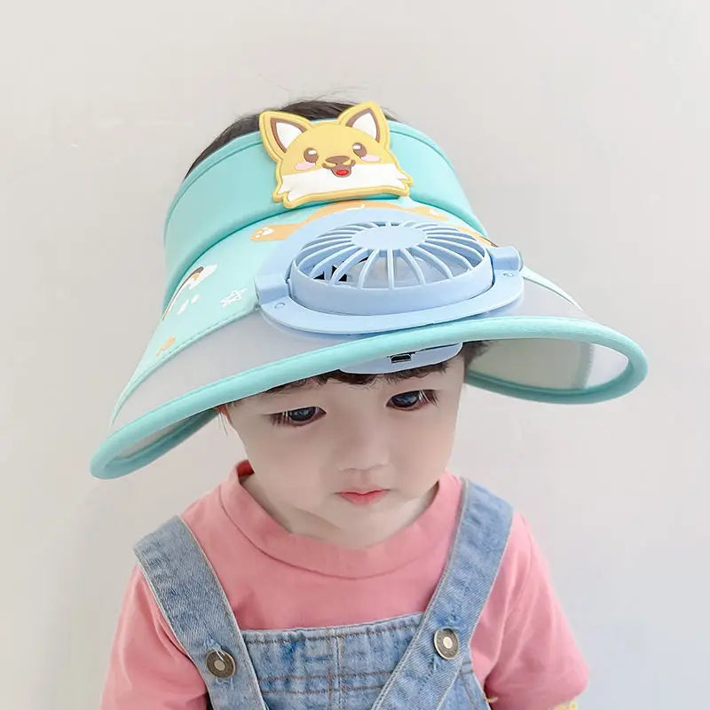 Skanto | Barnehatt med Vifte – Justerbar Sommerhatt med Froskdesign