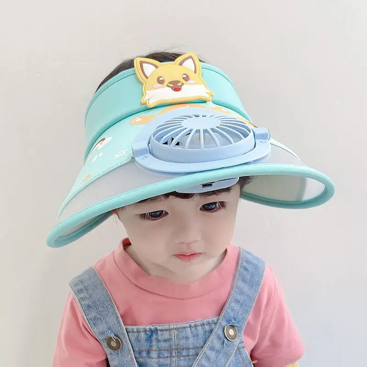 Skanto | Barnehatt med Vifte – Justerbar Sommerhatt med Froskdesign