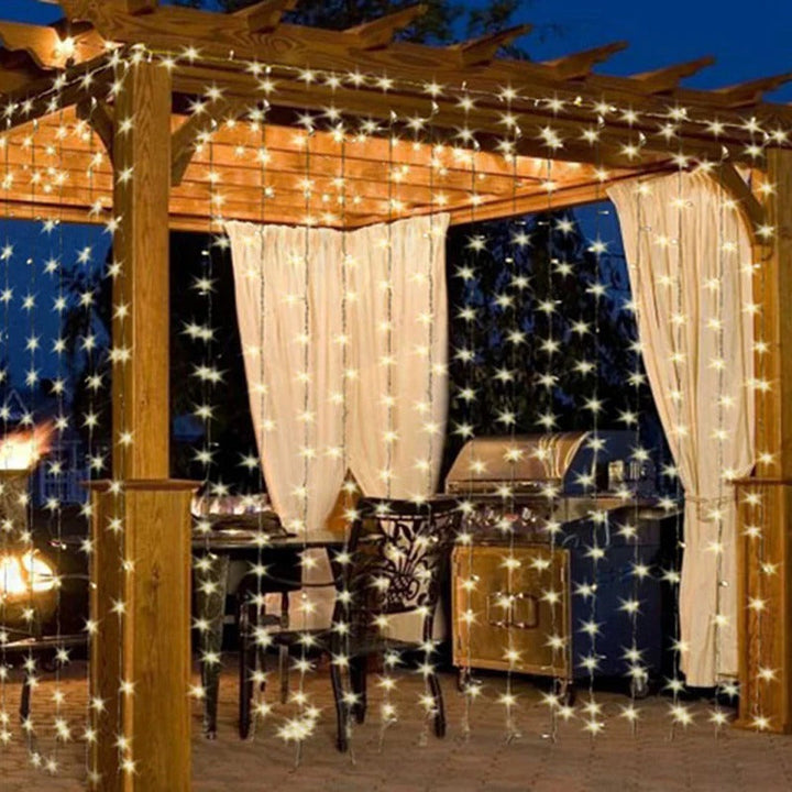 Skanto | 300-LED Varme Hvit Snor Gardin Lys, 10ft. lengde