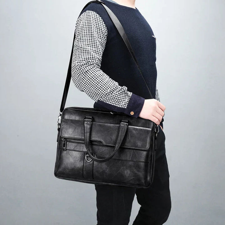 Skanto | Benedicto – Stilig ekte lær skulderveske for menn | Klassisk crossbody satchel for daglig bruk