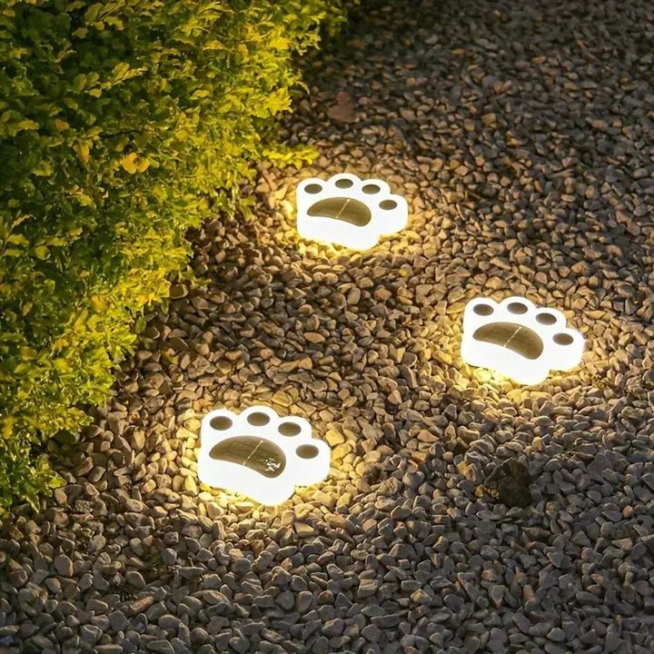 Trådløs Solcelle Poteavtrykk Hagebelysning - PawsGlow | Skanto