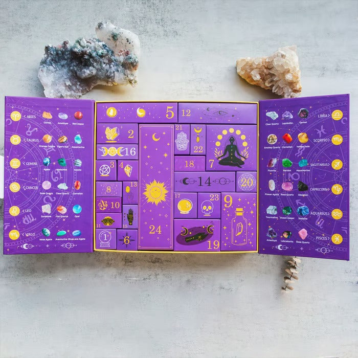 Skanto | Halloween Krystall Adventskalender | 31-Dagers Nedtellingsboks | Healende Stensamling