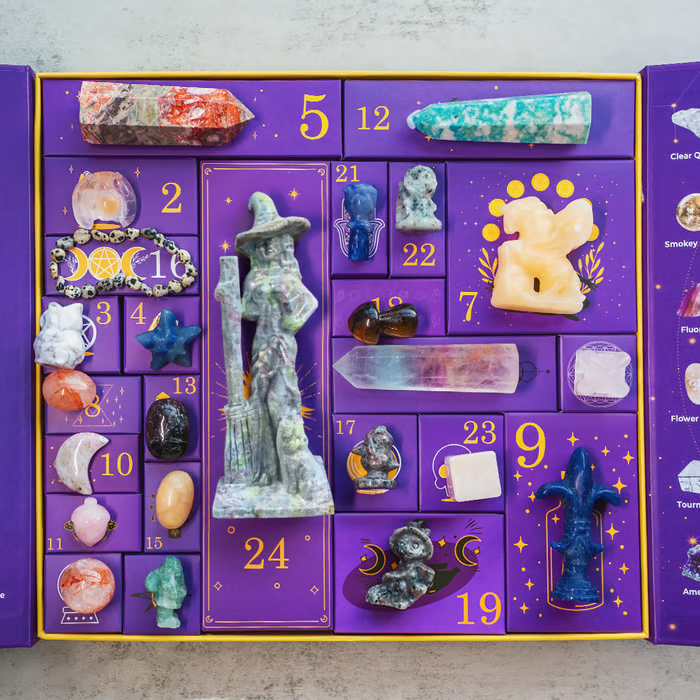 Skanto | Halloween Krystall Adventskalender | 31-Dagers Nedtellingsboks | Healende Stensamling