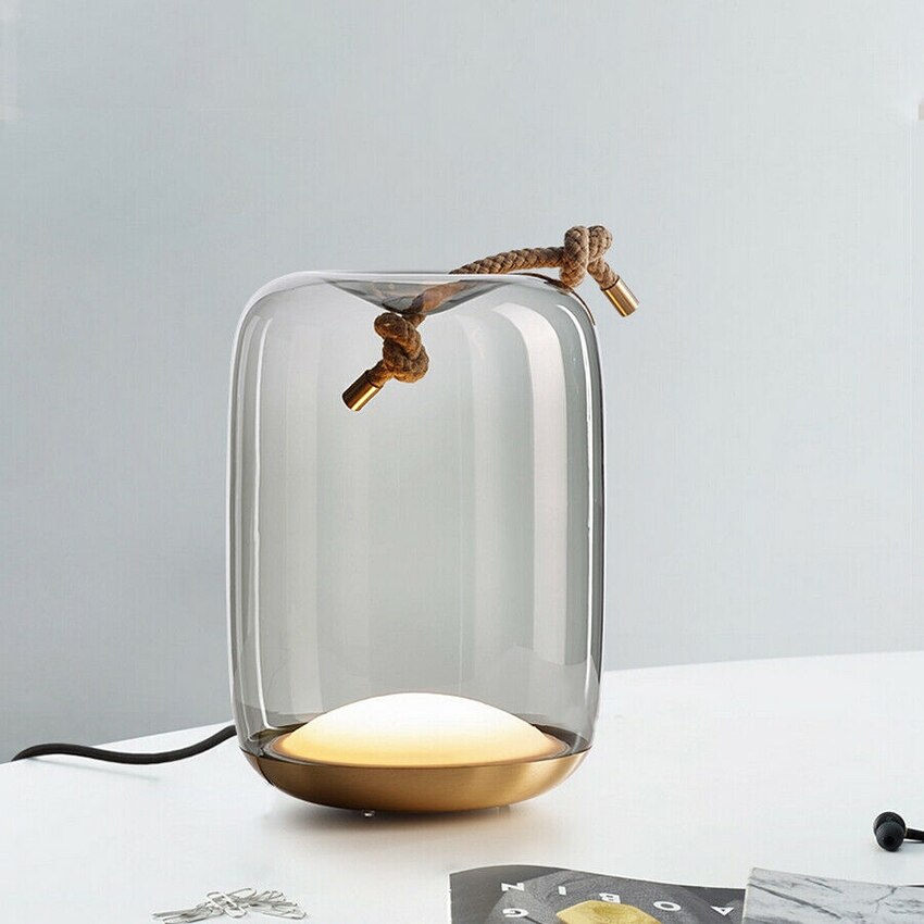 Skanto Knute Glass Trommelbord Lampe
