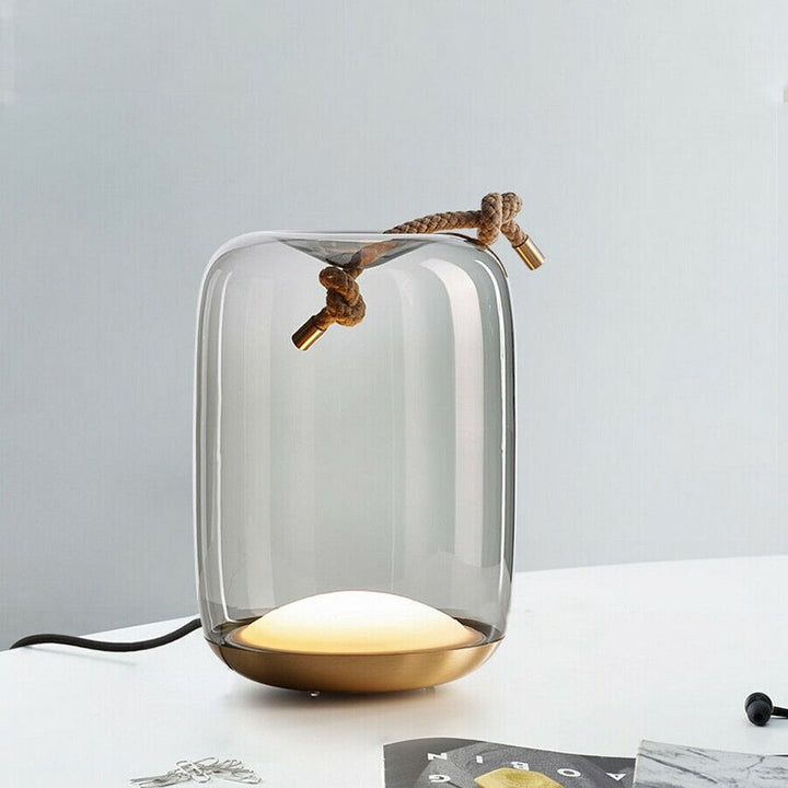 Skanto Knute Glass Trommelbord Lampe