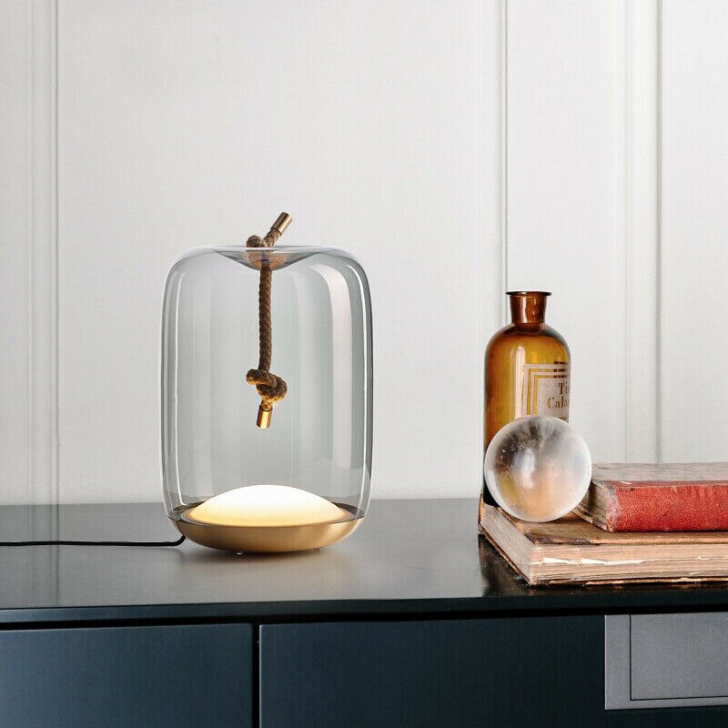 Skanto Knute Glass Trommelbord Lampe