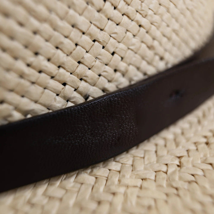 Moderne Minimalistisk Strå Fedora Hatt – Kaffe | Skanto