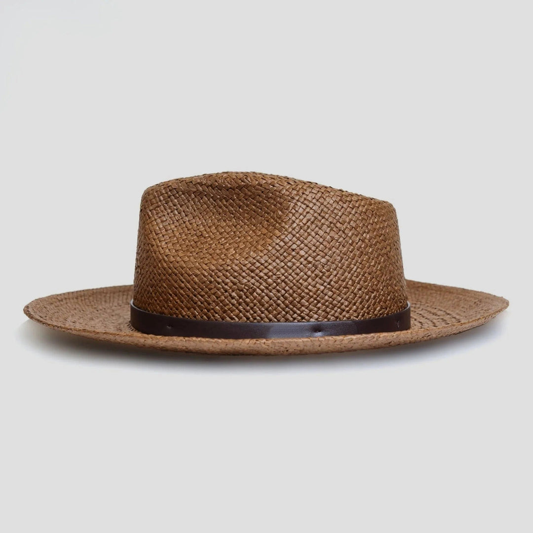 Moderne Minimalistisk Strå Fedora Hatt – Kaffe | Skanto
