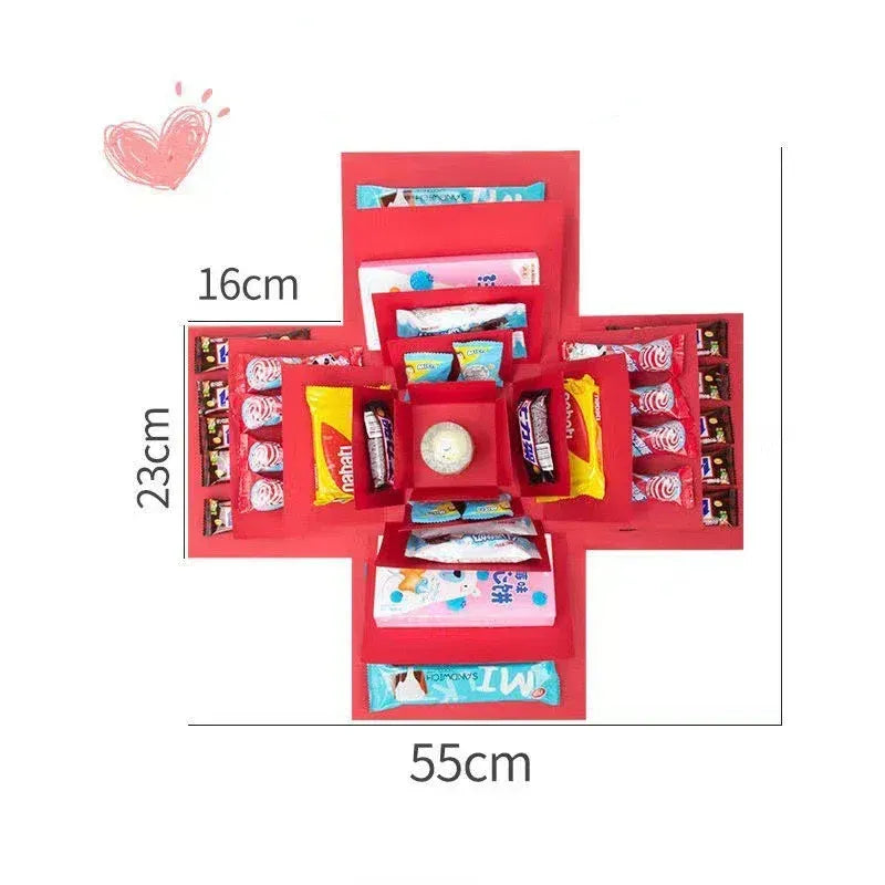 Luxuriöse Überraschungs-Geschenkbox mit Süßigkeiten und Schokolade – Originalelles Geschenk