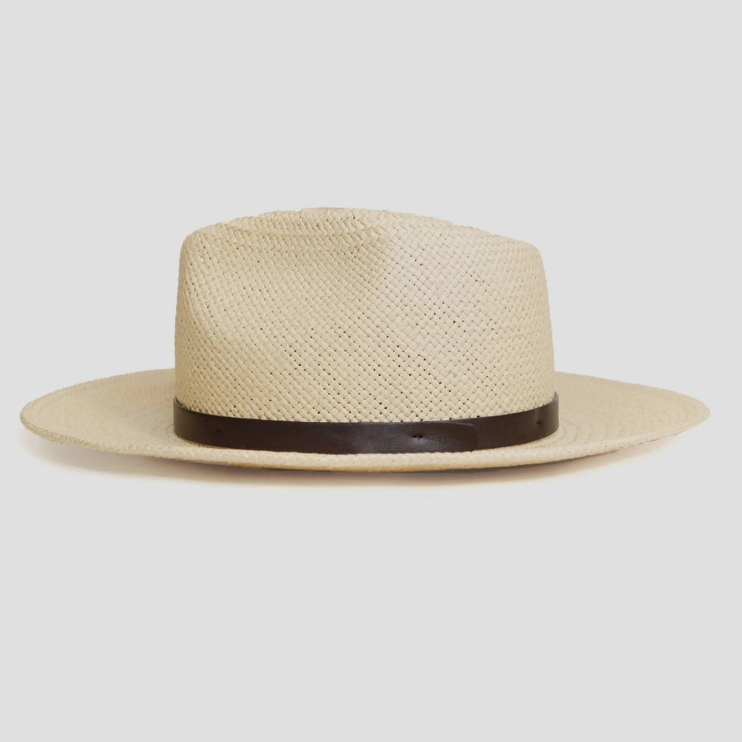 Moderne Minimalistisk Strå Fedora Hatt – Kaffe | Skanto