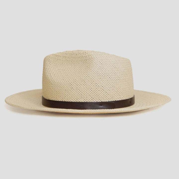 Moderne Minimalistisk Strå Fedora Hatt – Kaffe | Skanto