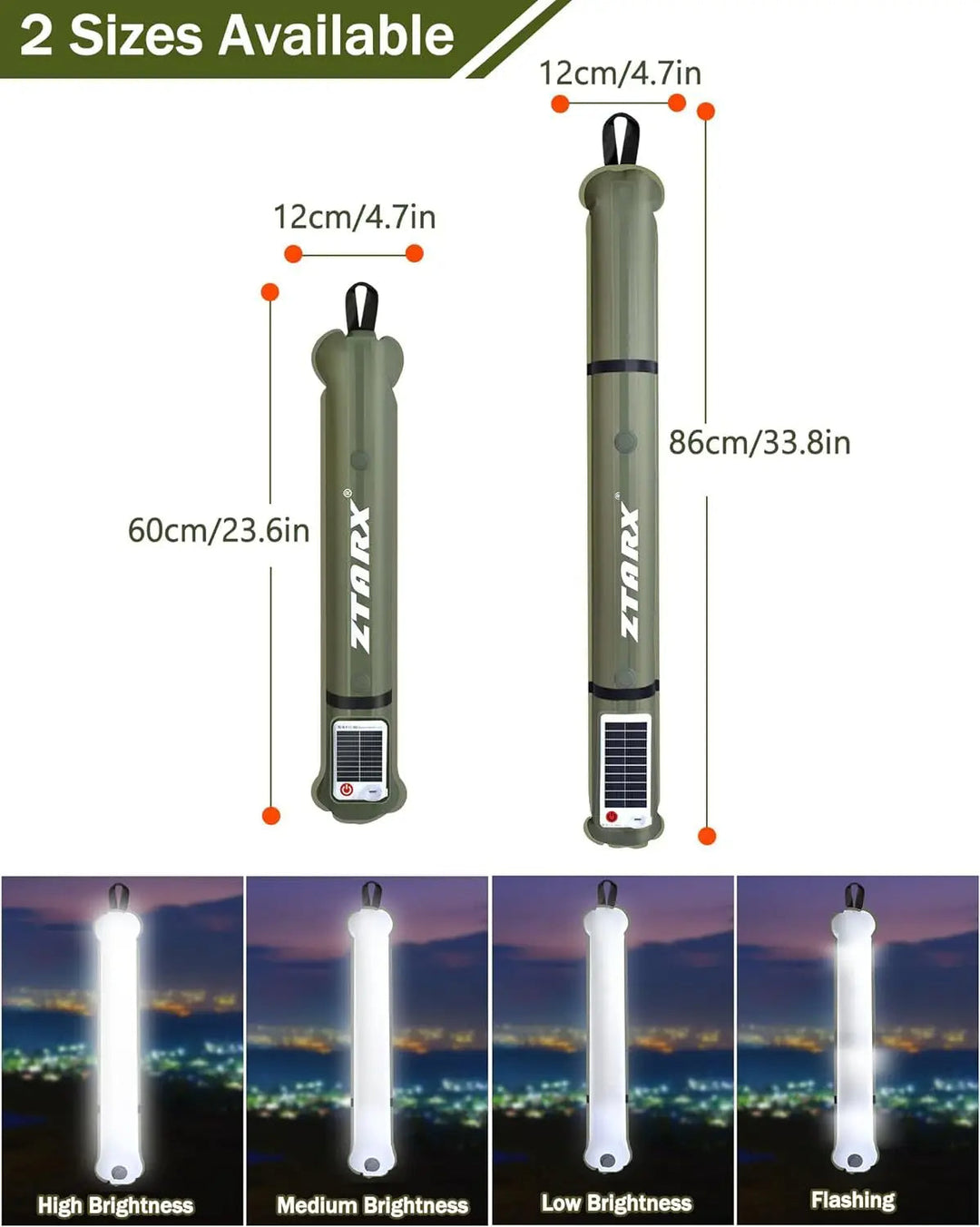 Skanto | Oppblåsbar Solenergi LED Tube Lys - LumiGlow Pro