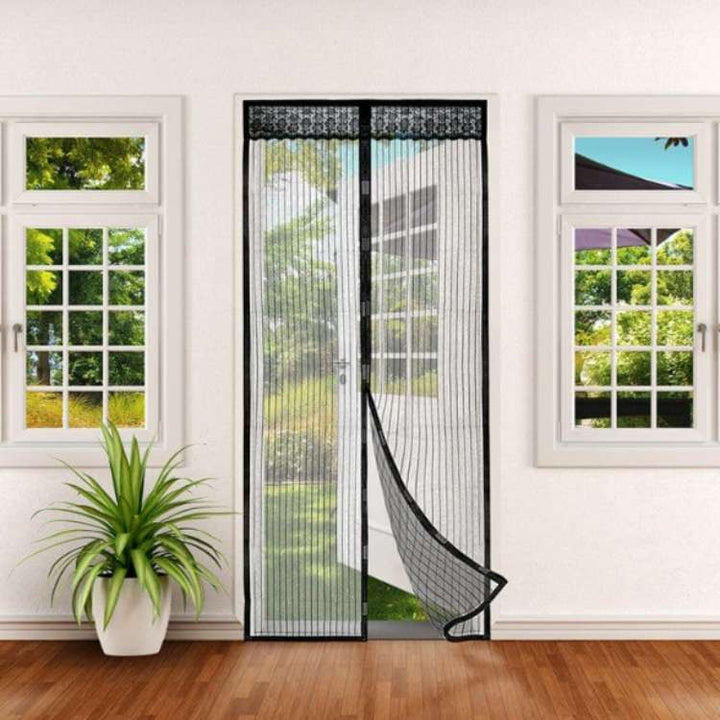 Skanto | InsectGuard Magnetisk Mesh Dør | Tungvindt, Rivesterk & Håndfri Tilgang for Sommerluftstrøm
