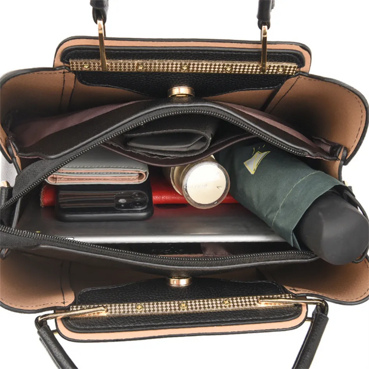 Skanto | Vivian Luksuriøs Skulderveske – Elegant PU Skinn Håndveske med Crossbody Stropp