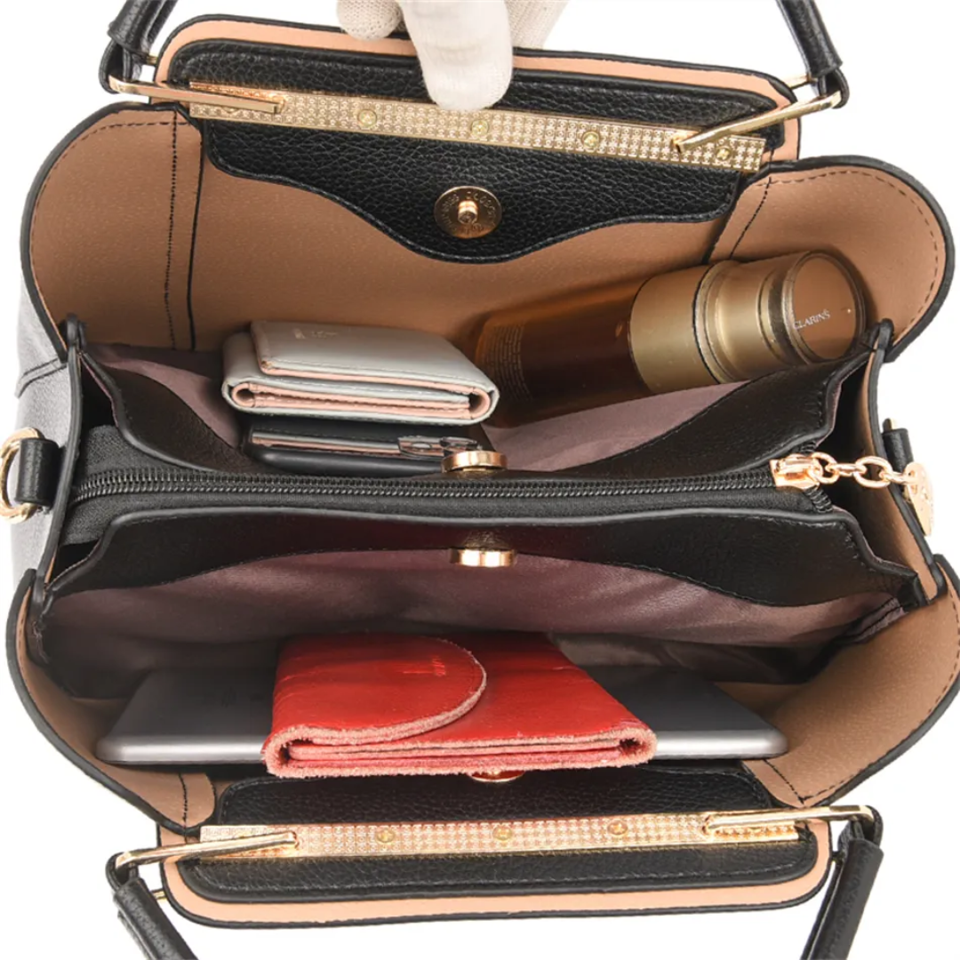Skanto | Vivian Luksuriøs Skulderveske – Elegant PU Skinn Håndveske med Crossbody Stropp