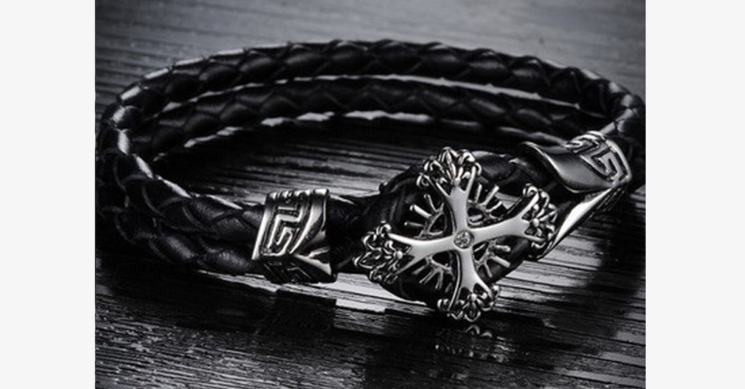 Skanto | Vintage Cross Herrearmbånd