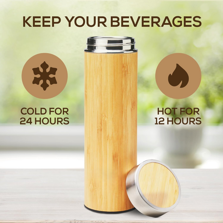 Skanto | Isolert Premium Bambus Løsblade Te Infuser Flaske - 500ml