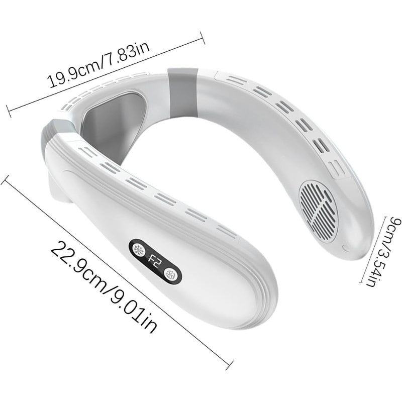 Dual-Cooling Neck Fan med 5200mAh Batteri & Kjøleplate | Skanto