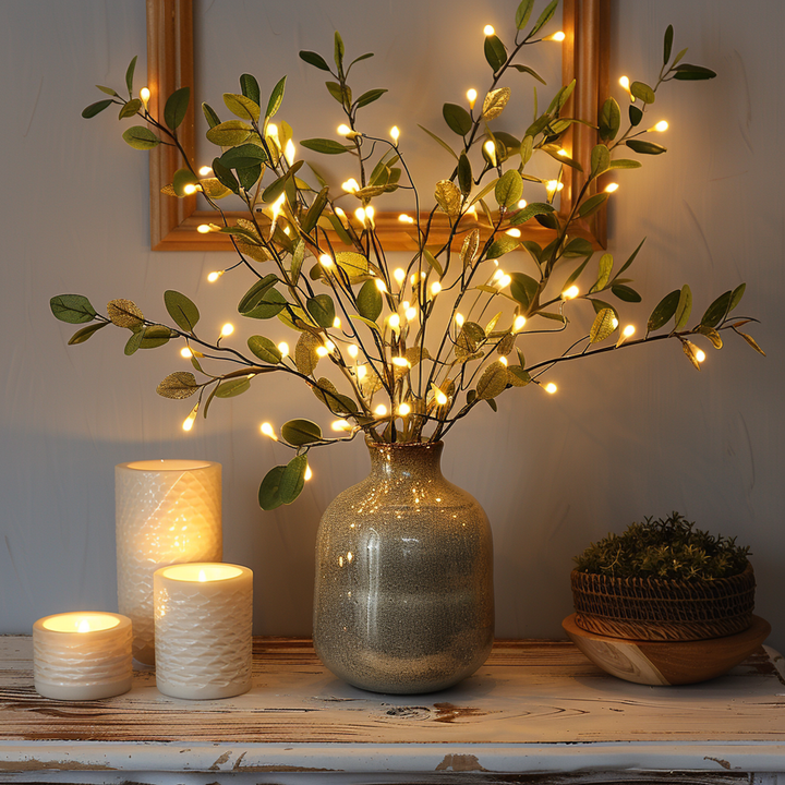 OlivaFairy Stimmungslampe med Olivenzweigen og LED-belysning