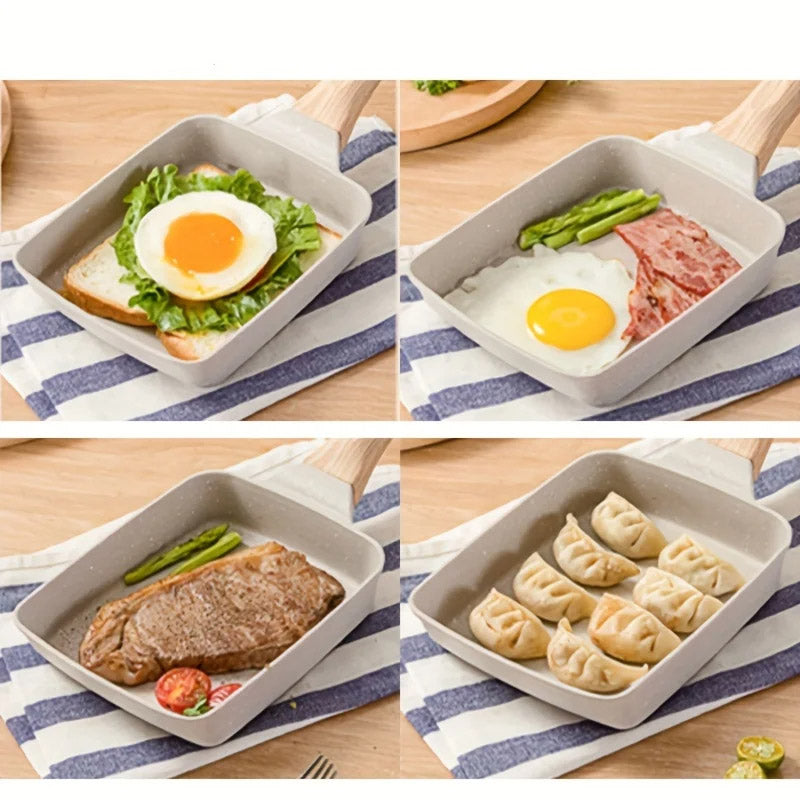Japanske omeletter stekepanne non-stick egg stekepanne rektangulær stekepanne | Skanto