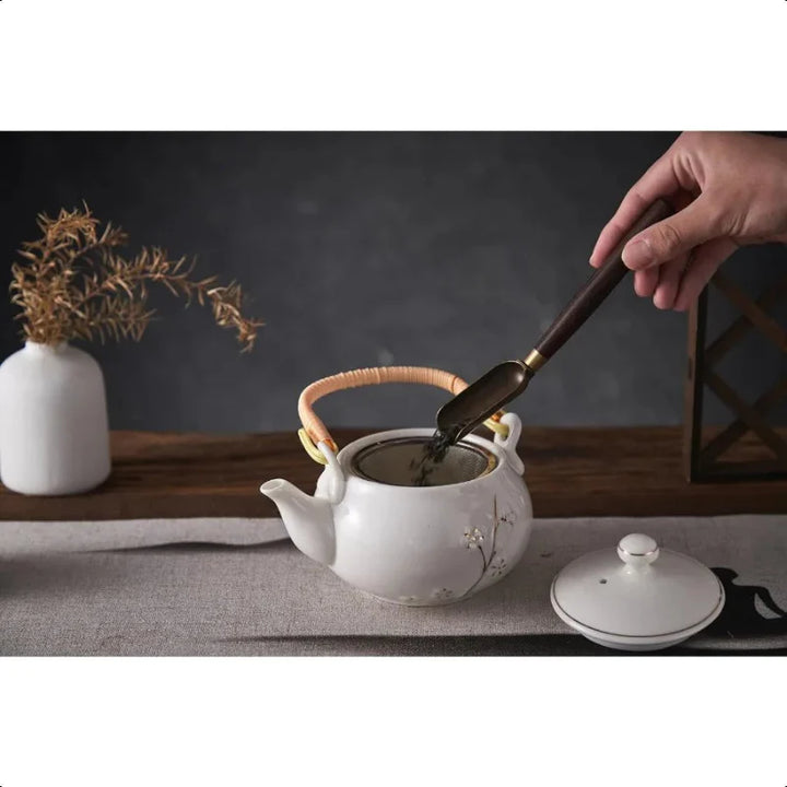 Japansk tekanne hvit porselen kinesisk tekanne med rustfritt stål infuser | Skanto