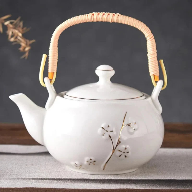 Japansk tekanne hvit porselen kinesisk tekanne med rustfritt stål infuser | Skanto