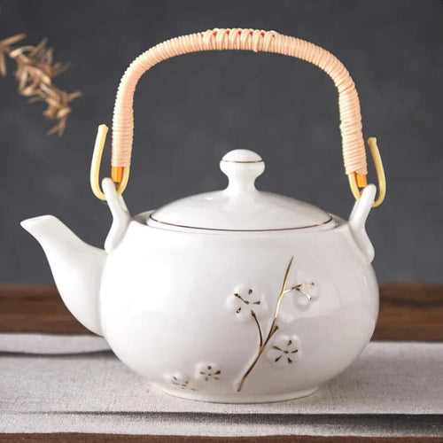 Japansk tekanne hvit porselen kinesisk tekanne med rustfritt stål infuser | Skanto