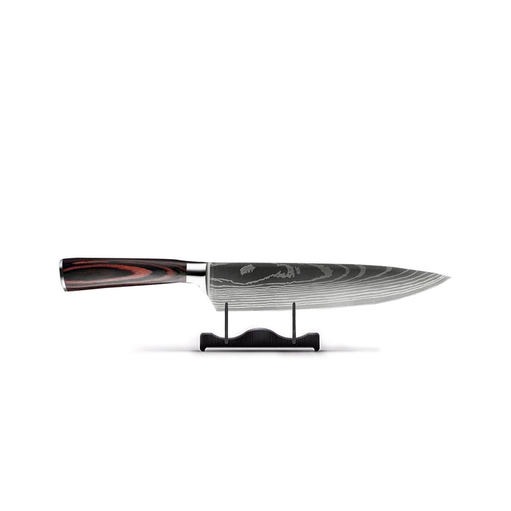 Skanto | Damascus Steel Kokkekniv | 20 cm Blad, Ergonomisk Harpikshåndtak & Ideell for Hjemmekoking