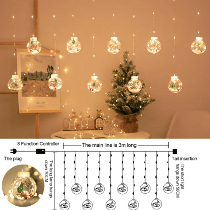 Skanto | GlowBliss - Glitrende LED lyskjede med bobler for festlige juledekorasjoner